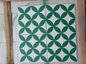 gạch bông 20x20 bông xanh