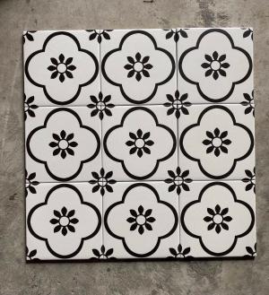 Gạch bông 20x20 bông đen trắng
