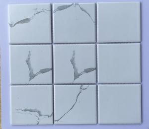 Gạch Mosaic Gốm Màu Trắng Vân Mây