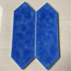 Gạch Thẻ Mũi Tên Men Rạn Xanh Dương