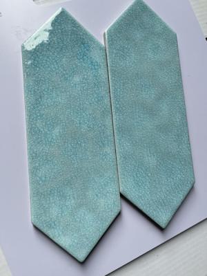 Gạch Thẻ Mũi Tên Men Rạn Xanh Ngọc